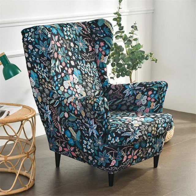 Bestbags Ohrensesselbezug im Landhausstil aus Stretch-Spandex mit Sitzkissenbezügen, Mehrfarbig - Bild 1