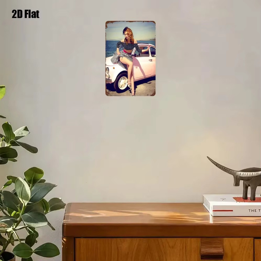 CIFBUY Retro Metall Wandkunst Auto Eisen Schild in Mehrfarbig, B: 20,32 cm, H: 30,48 cm, T: 0,25 cm - Bild 4