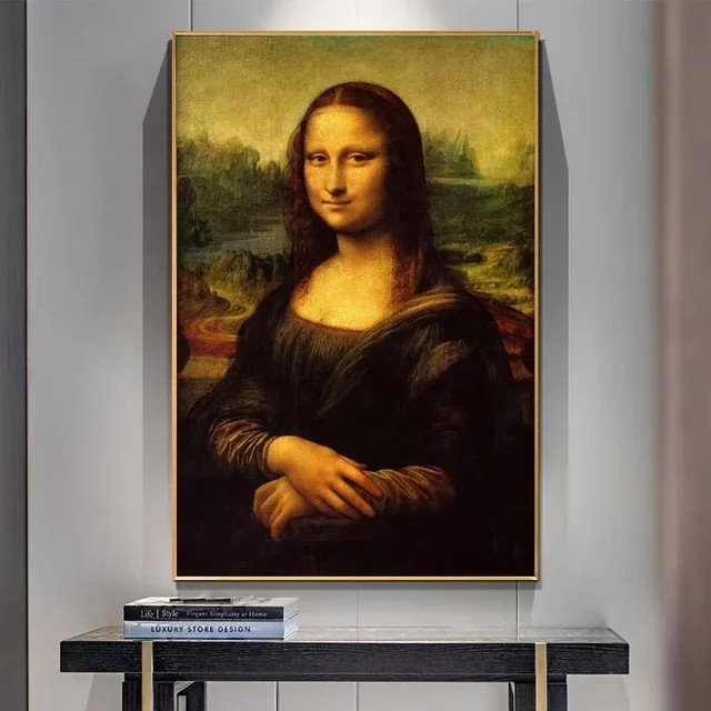 Potdemiel Mona Lisa Leinwandgemälde Leonardo Da Vinci Wandkunst Mehrfarbig - Bild 1
