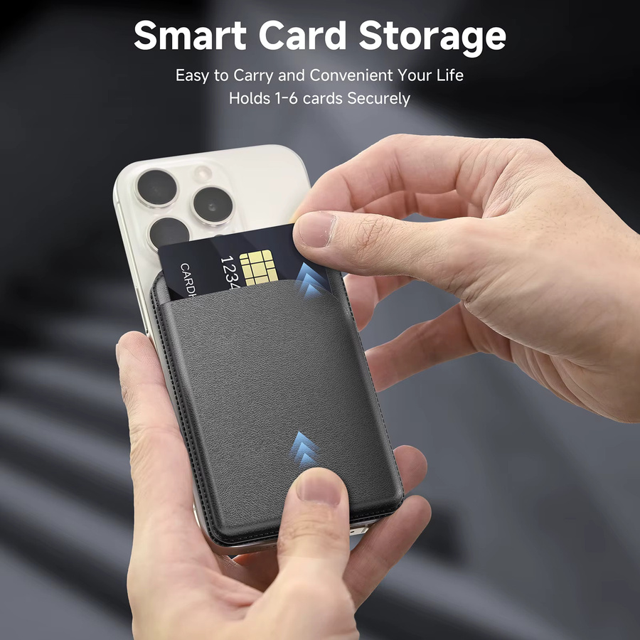 GITFOS Magnetische Handyhülle mit Leder-Kartenhalter und MagSafe Ständer für iPhone 17 16 15 14 in Schwarz oder Lila - Bild 4