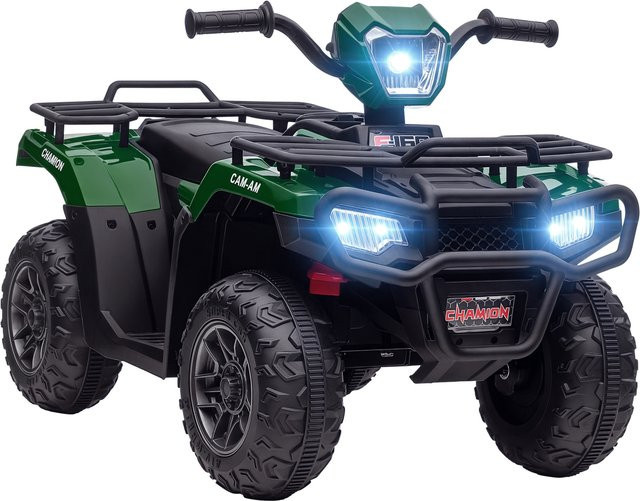 HOMCOM Elektro Kinderquad mit LED und Musik Schwarz Grün ab 3 Jahren - Bild 1