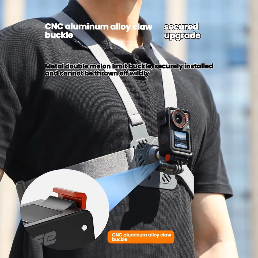 DJI Magnetischer Adapter-Halter für Osmo Action 5 Pro 4 3, Faltbare Schnellverschluss-Halterung und Kamera-Stativ-Adapter, Schwarz - Bild 5