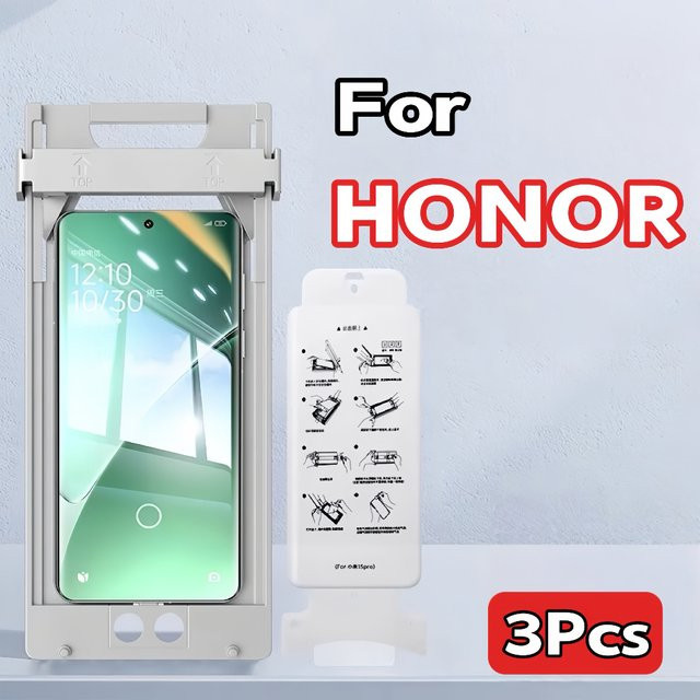 3 Stück HONOR Magic 7 Pro Displayschutzfolie mit Positionierungsset für staubfreie Montage - Bild 1