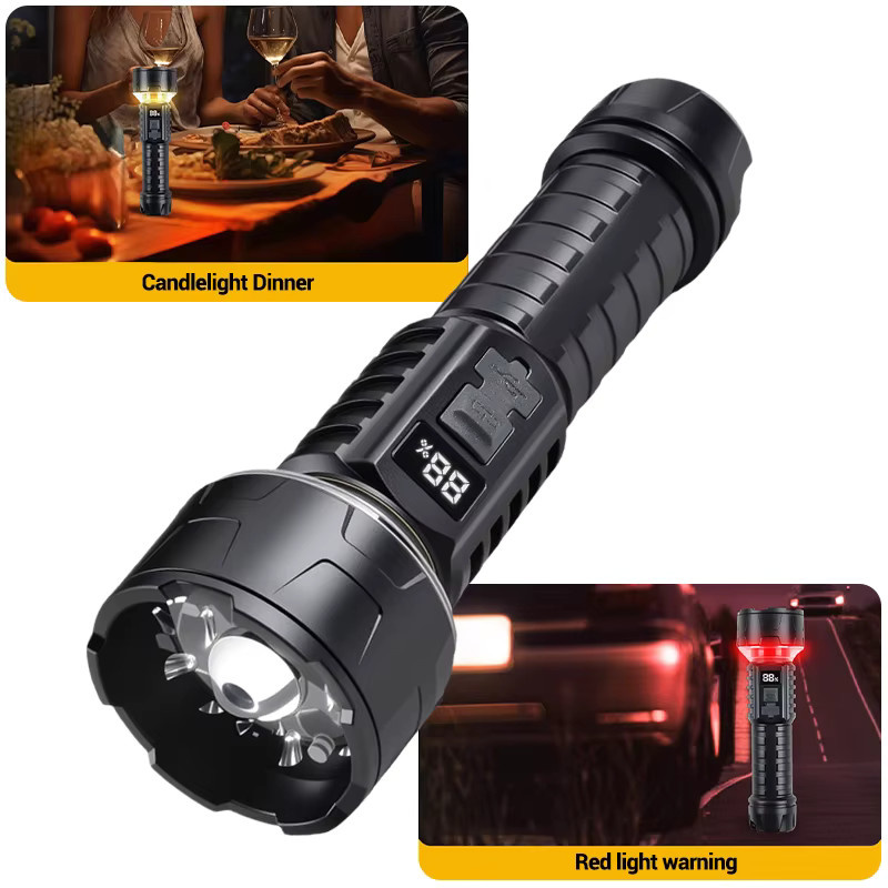 KDULIT COB LED Taschenlampe Wiederaufladbare Camping Laterne mit Rotlicht und Stativaufnahme für Outdoor und Notfall - Bild 2