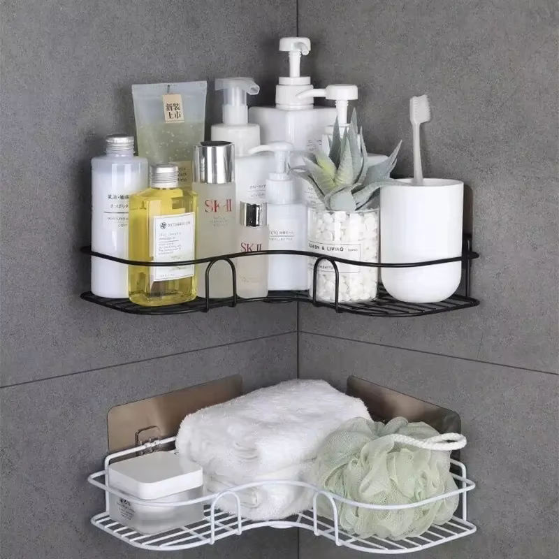 YANKE Badezimmer Eckregal aus Eisen zur Wandmontage in Weiß für Dusche und Shampoo Organizer - Bild 2