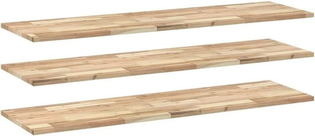vidaXL Schweberegale Set aus 3 Stück aus Akazienholz, Unbehandelt, Braun, B: 120 cm, T: 40 cm, H: 2 cm - Bild 1