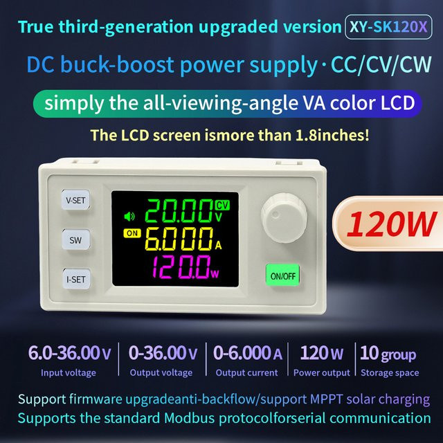 Gaqqee CNC DC Aufwärts- und Abwärtswandler Einstellbares DC6-36V Netzteil Solar-Lademodul 60W/120W - Bild 1