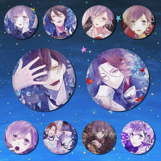 Diabolik Lovers Snap-in-Pins, Broschen, Cartoon-Figur, rund, Bunt, Unisex - Bild 1