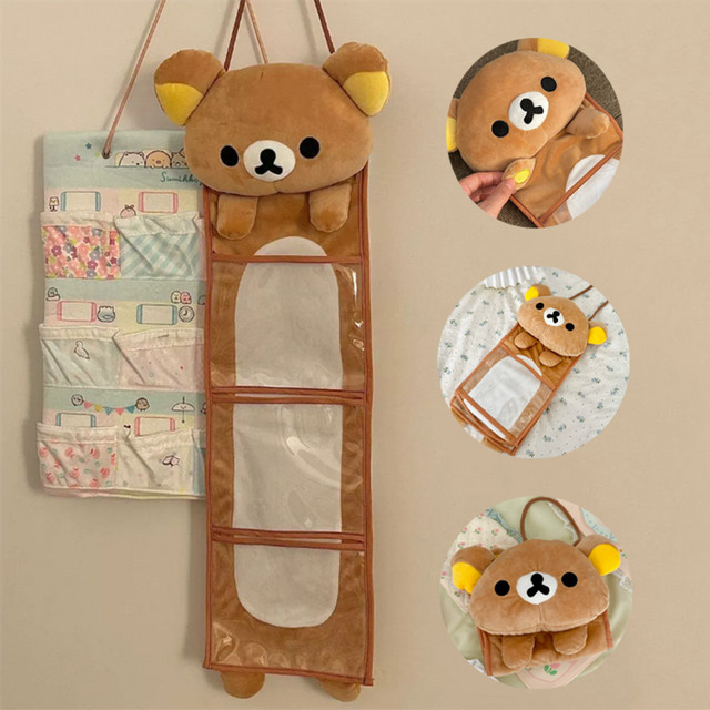 Bandai Rilakkuma Wandbehang-Aufbewahrungstasche als Türhängetasche in Braun mit großer Kapazität - Bild 1