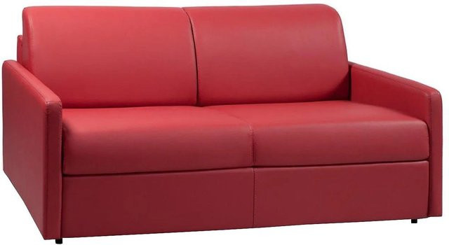 Vente-unique Schlafsofa Calife in Rot mit Kunstlederbezug, Breite: 170 cm - Bild 1