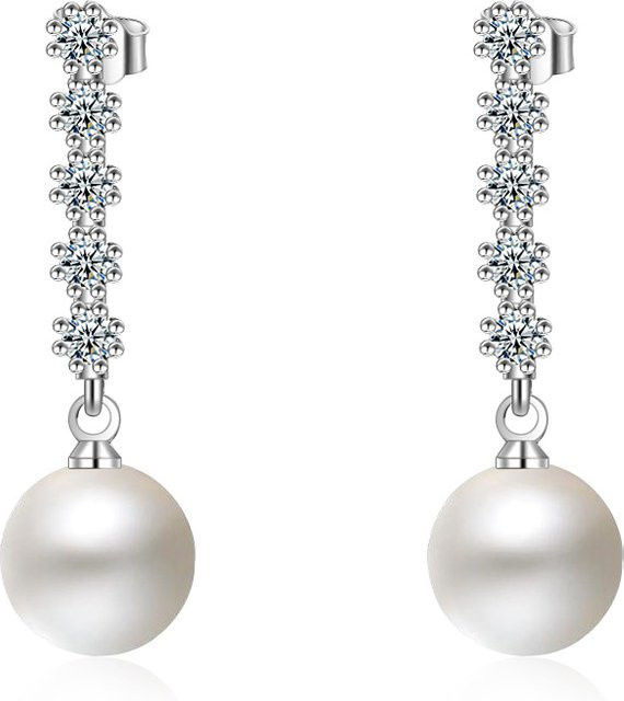 YDSMOSO Moissanit-Ohrringe, 925 Silber, Perle, Damen - Bild 1