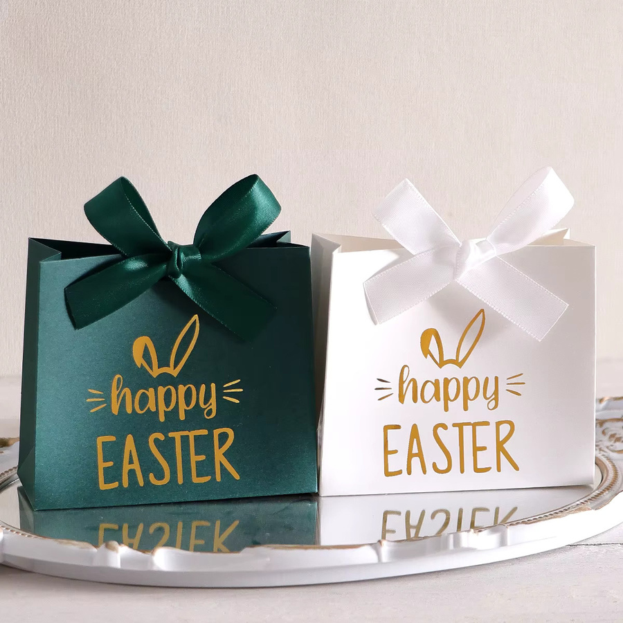 Set mit 10 weißen Oster-Geschenkboxen aus Papier für Schokolade, Desserts und Snacks - Bild 2