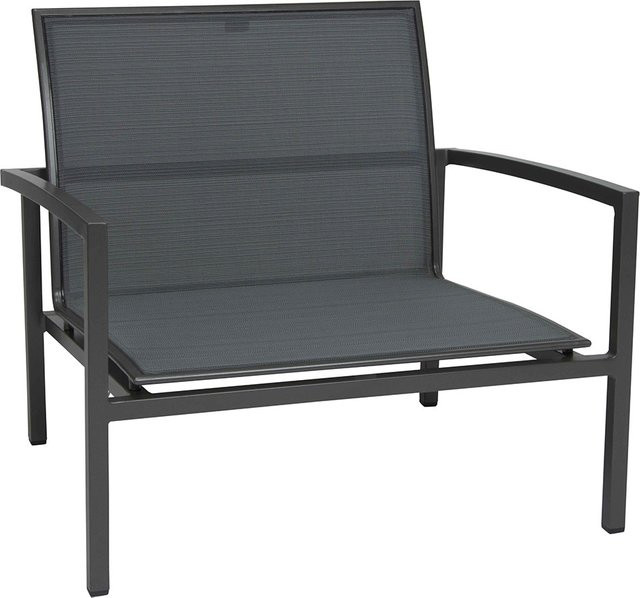 Stern SKELBY Lounge Sessel in Anthrazit mit Textilbezug Karbon und Aluminiumarmlehnen - Bild 1