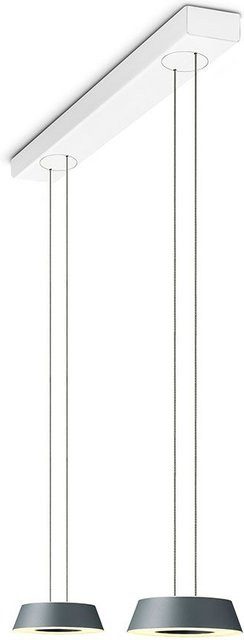Oligo Glance 2-flammige LED-Pendelleuchte mit unsichtbarer Höhenverstellung in Grau matt und Weiß matt (2700K) - Bild 1