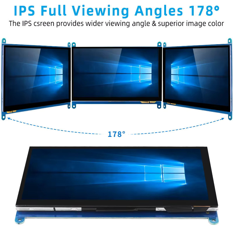 SHCHV 7-Zoll IPS Touchscreen Display mit kapazitivem HDMI-TFT-LCD in Blau für Raspberry Pi 4, Orange Pi und Windows PC/Laptop - Bild 3