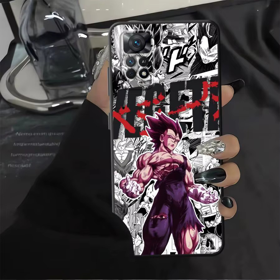 Schwarze weiche Handyhülle mit Dragon Ball Comic Vegeta Motiv für Xiaomi Redmi Note Serie - Bild 2