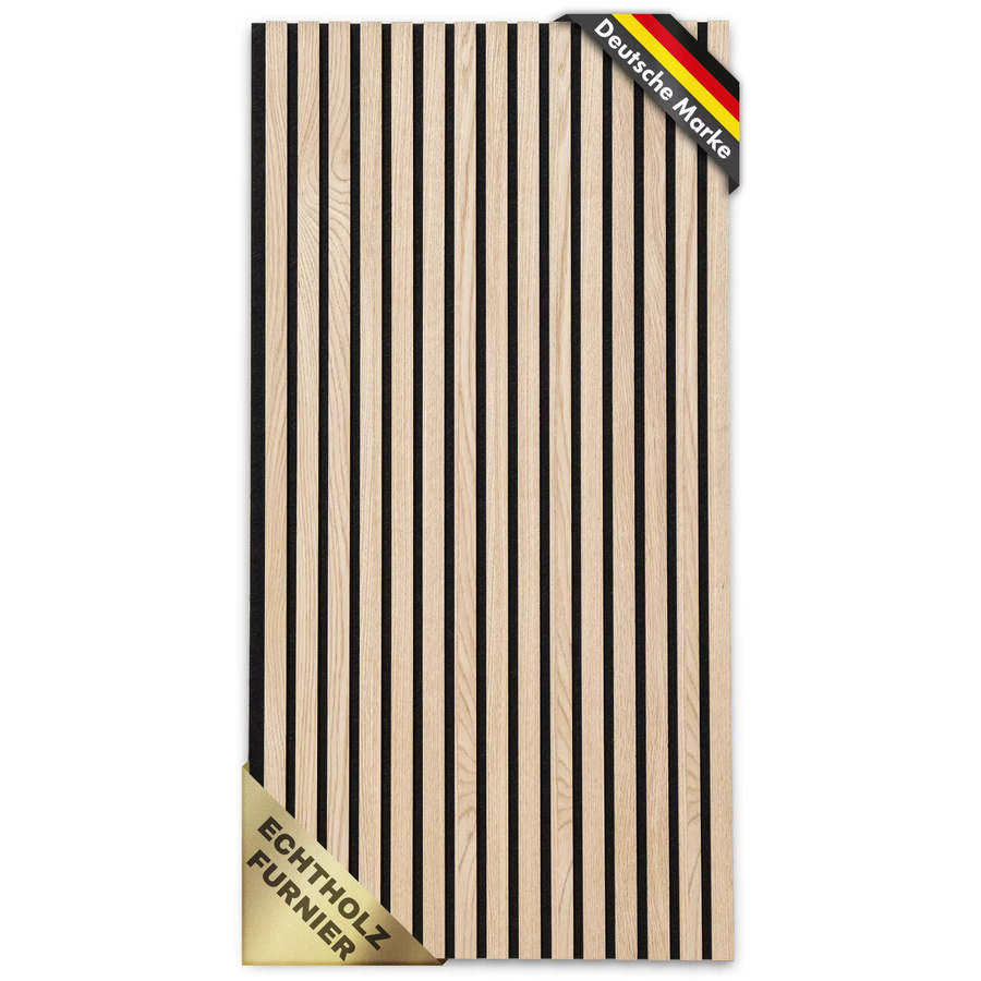 Akustikpaneel in Holzoptik mit Echtholzfurnier für Wohnzimmer, Büro oder Studio, Farbe: Braun, B/H: 60 x 60 cm - Bild 3