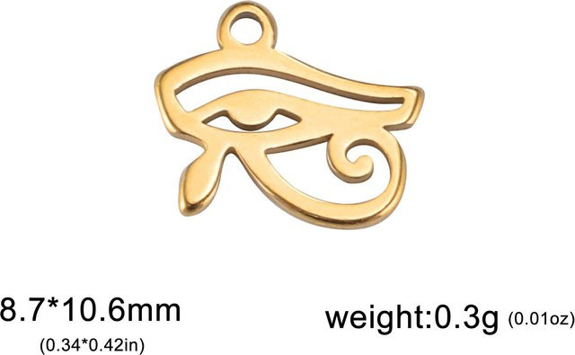 YULIN Anhänger Auge des Horus Ra Udjat, Edelstahl, Gold, Damen - Bild 1