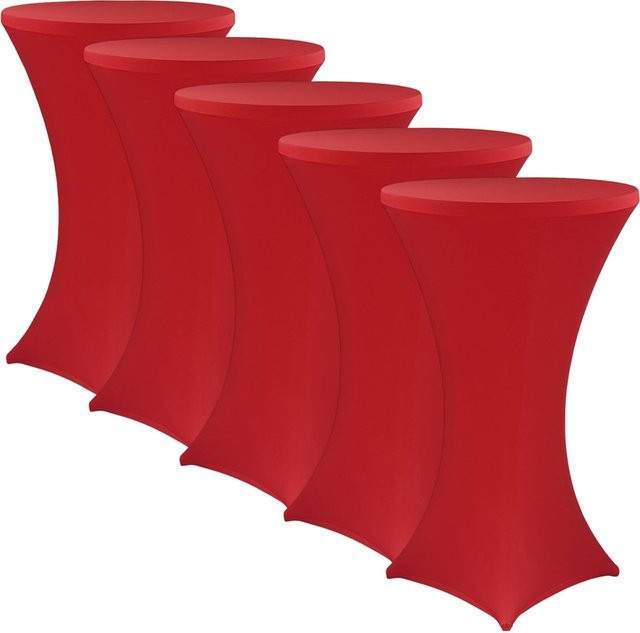 NYVI NYVIGala Stehtischhusse 5er Set Rot Elastische Stretchhusse für runde Stehtische und Bistrotische Durchmesser: 70-75 cm - Bild 1