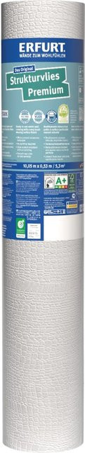 Erfurt Strukturvlies Premium 507 Weiß, rollbare Tapete, B: 0,53 m, L: 10,05 m - Bild 1