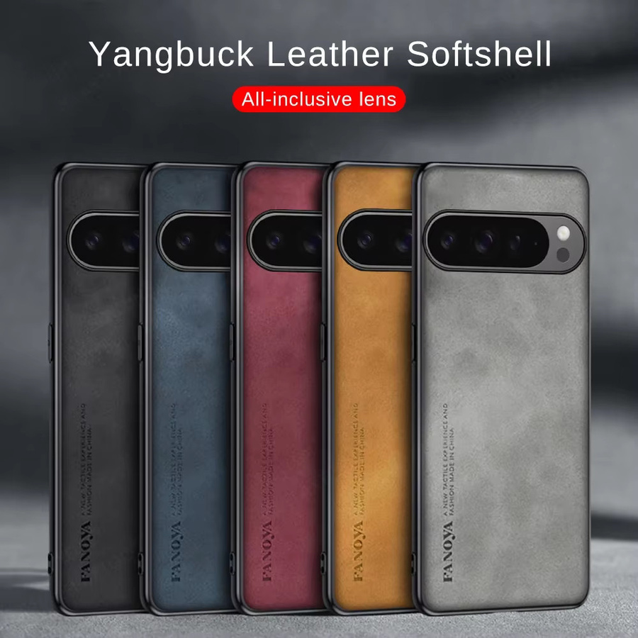 Luxuriöse Google Pixel Handyhülle aus Leder und Schaffell in Blau für Google Pixel 9 Pro XL 8 8A 7 7A 6 6A Pro 5G - Bild 4