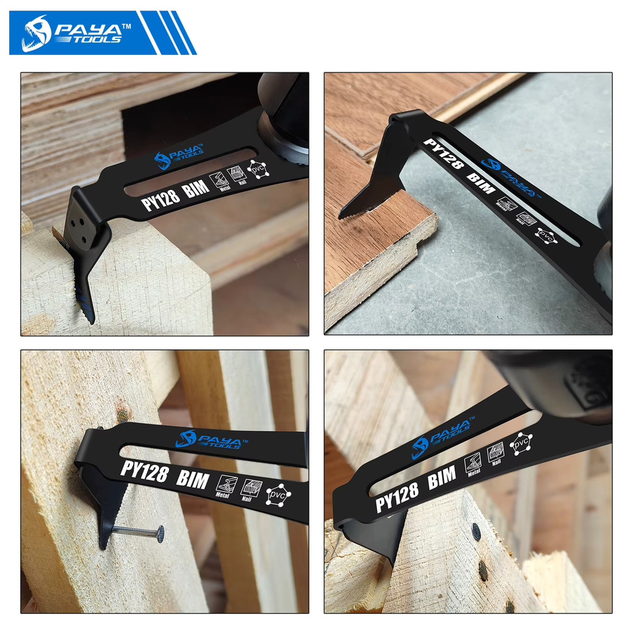 3-teiliges PAYA Oszillierende Multitool-Sägeblätter Set aus Bi-Metall HCS für Holz und Metall, Schwarz - Bild 3