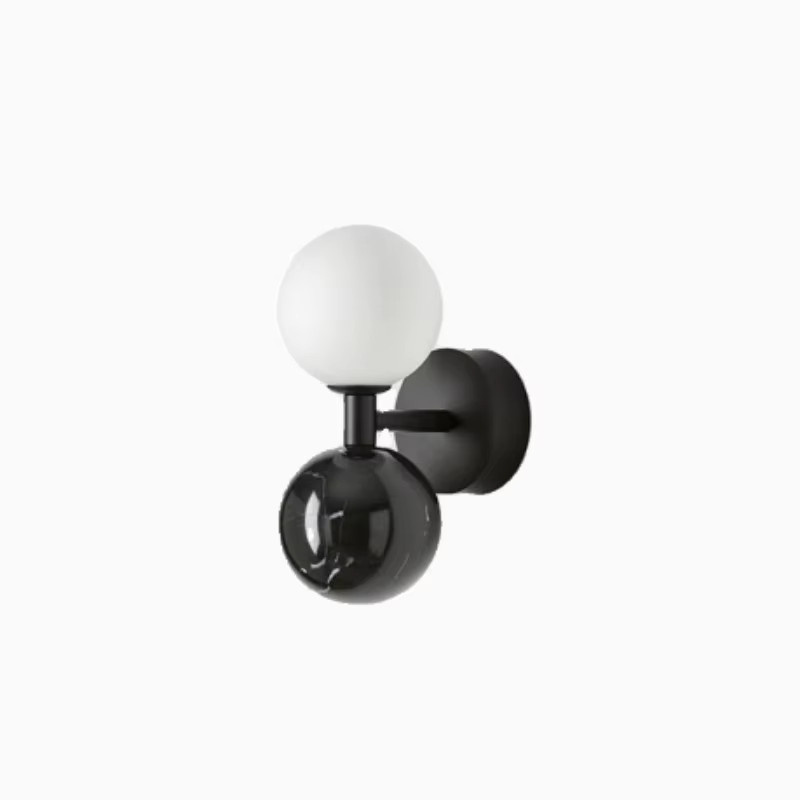 TAONUANSHU Nordic LED Wandlampe in Marmor-Optik, weiße Kugelleuchte für Flur und Nachtlicht - Bild 3