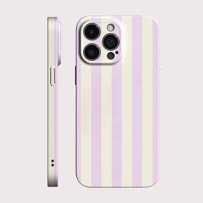 LALA Handyhülle aus hartem PC in Pastell-Lila Gestreift für Google Pixel 7 7a 8 8a 9 9a Pro XL 5G - Bild 2