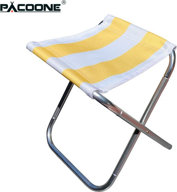 PACOONE Outdoor Camping Klapphocker aus Aluminiumlegierung, gestreift, mehrfarbig - Bild 1