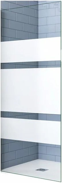 Duschparadies Walk-in Duschabtrennung aus Glas mit Nano-Beschichtung, Teilsatinierte Seitenwand, B: 107,7 cm, H: 190 cm - Bild 1