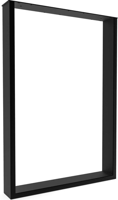 HEVVA Tischkufe BASEL Tischbein aus Metall in Schwarz Matt, Tiefe: 50 cm, Höhe: 72 cm - Bild 1