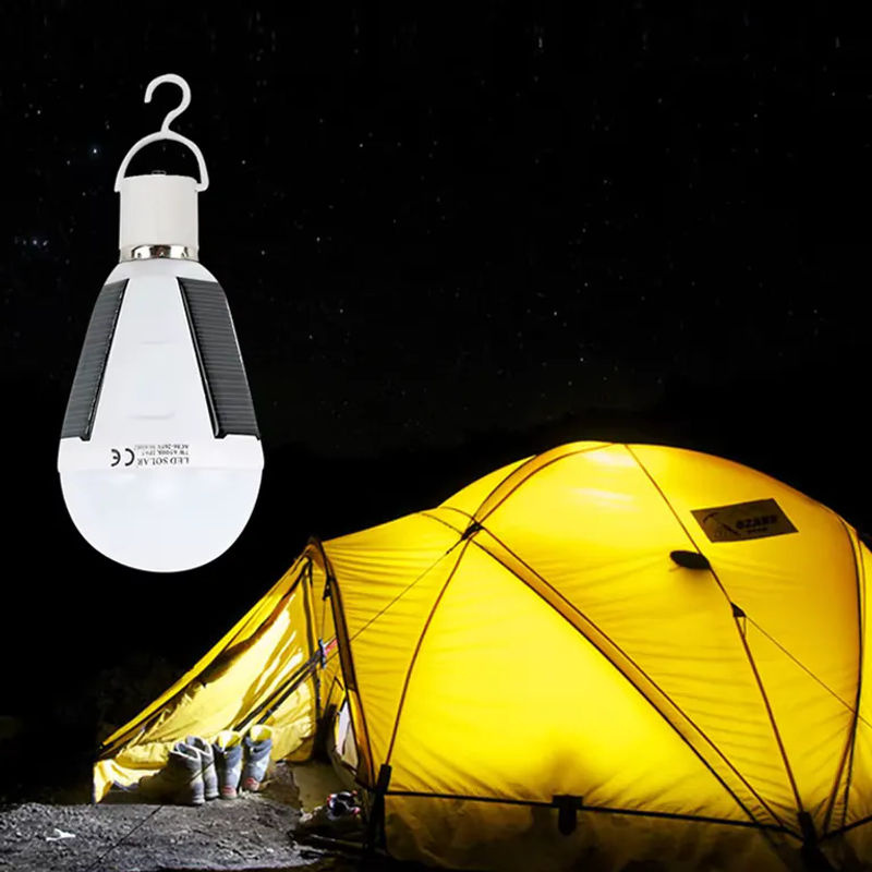 Dengsum E27 Solar-LED-Lampe wiederaufladbar, weiße Notfall-Glühbirne für Außenbereich, Camping und Reisen - Bild 4