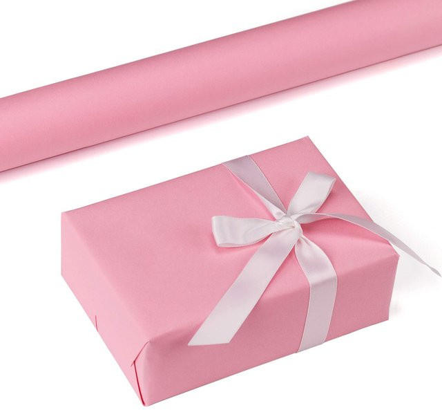 Rosa Kraftpapierrolle als recycelbare Mini-Rolle für deine Geschenkverpackungen - Bild 1