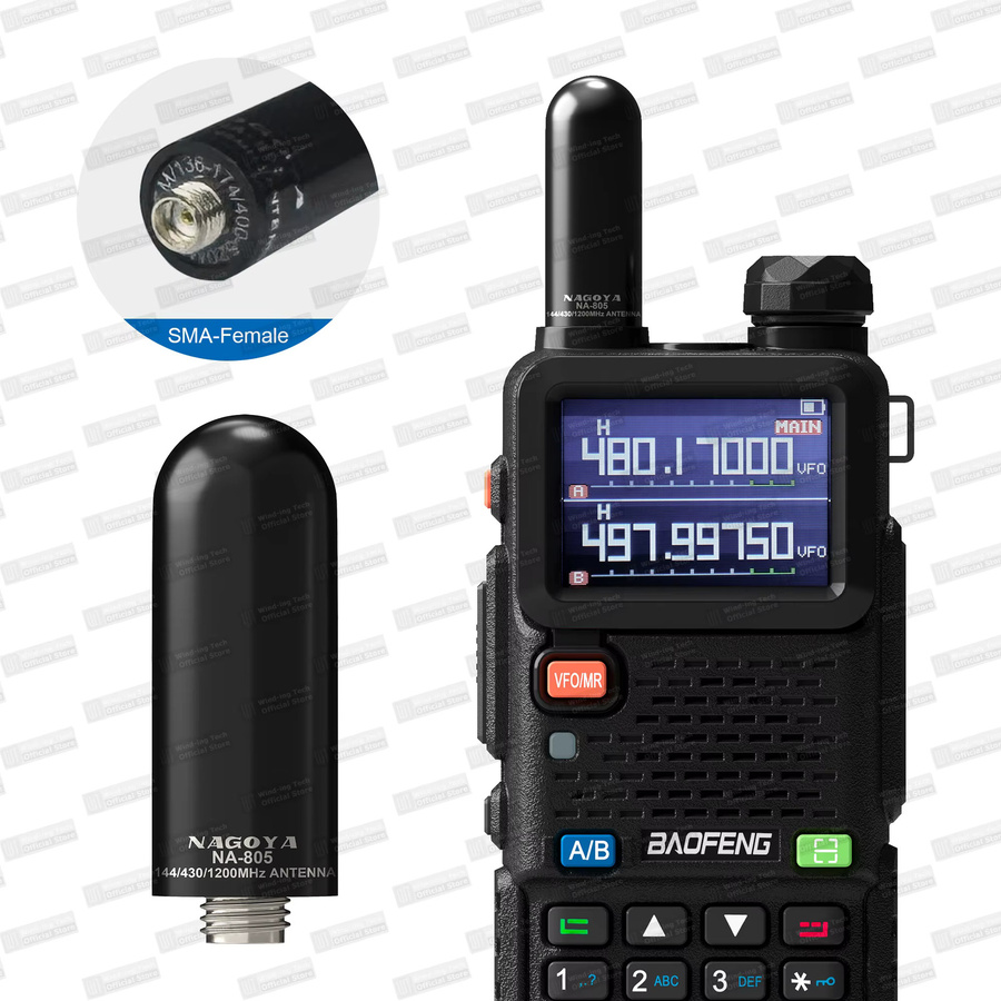 RONGYIN NA-805 Walkie Talkie Antenne VHF/UHF UV-5R Mini Antenne mit SMA-Buchse in Schwarz für Baofeng und Quansheng Funkgeräte - Bild 2