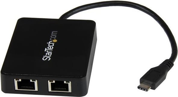 StarTech.com USB-C auf Dual-Gigabit Ethernet Adapter mit USB-A Anschluss in Schwarz (US1GC301AU2R) - Bild 1