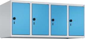 C+P Aufsatzschrank 7035/5012 mit 4 Abteilen und Sicherheits-Drehriegel, B/T/H: 50 x 120 x 50 cm, Lichtgrau und Lichtblau - Bild 1