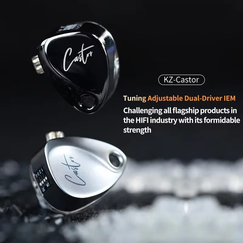 KZ Castor 2DD In-Ear-Kopfhörer HiFi Dynamische High-End-Monitor-Kopfhörer in Schwarz - Bild 3