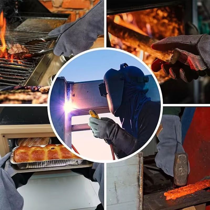 Wärmeisolierte Schweißhandschuhe für TIG/MIG und Grillen in Schwarz und Grau - Bild 6