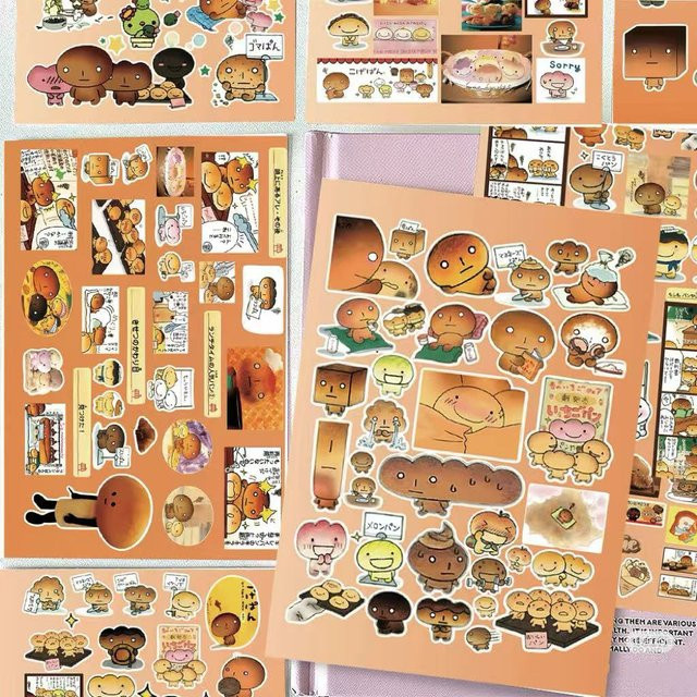 8 wasserfeste japanische Aufkleber im niedlichen Animationsstil, buntes Collage-Materialpaket für Erwachsene - Bild 1