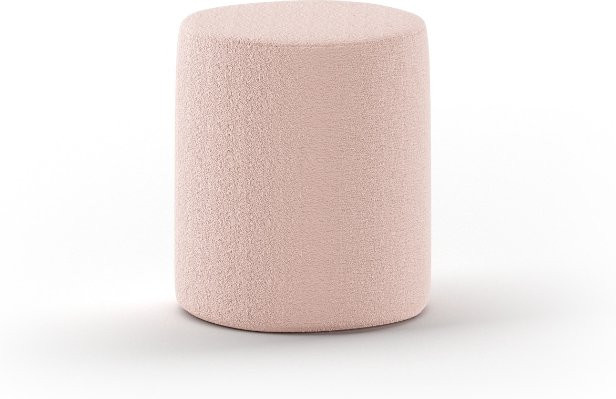 Polsterhocker MOON von vipack in Rundform aus Bouclé Stoff in Rosa, Höhe: 41,5 cm - Bild 1