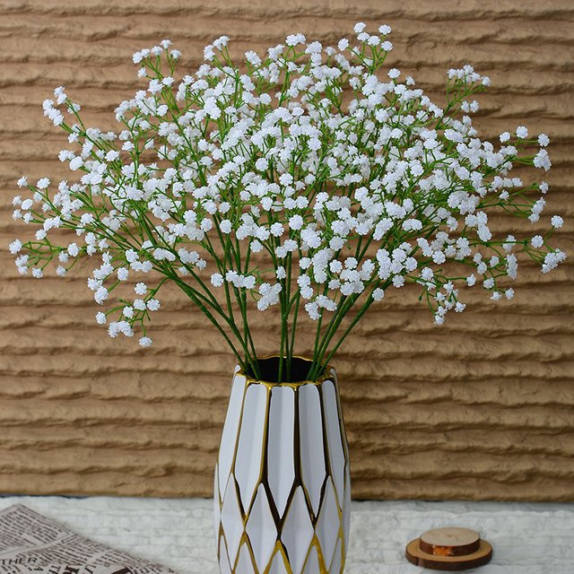 NANDI Künstliche Gypsophila in Weiß für Hochzeitsdekoration und DIY Blumenarrangements aus Kunststoff - Bild 1
