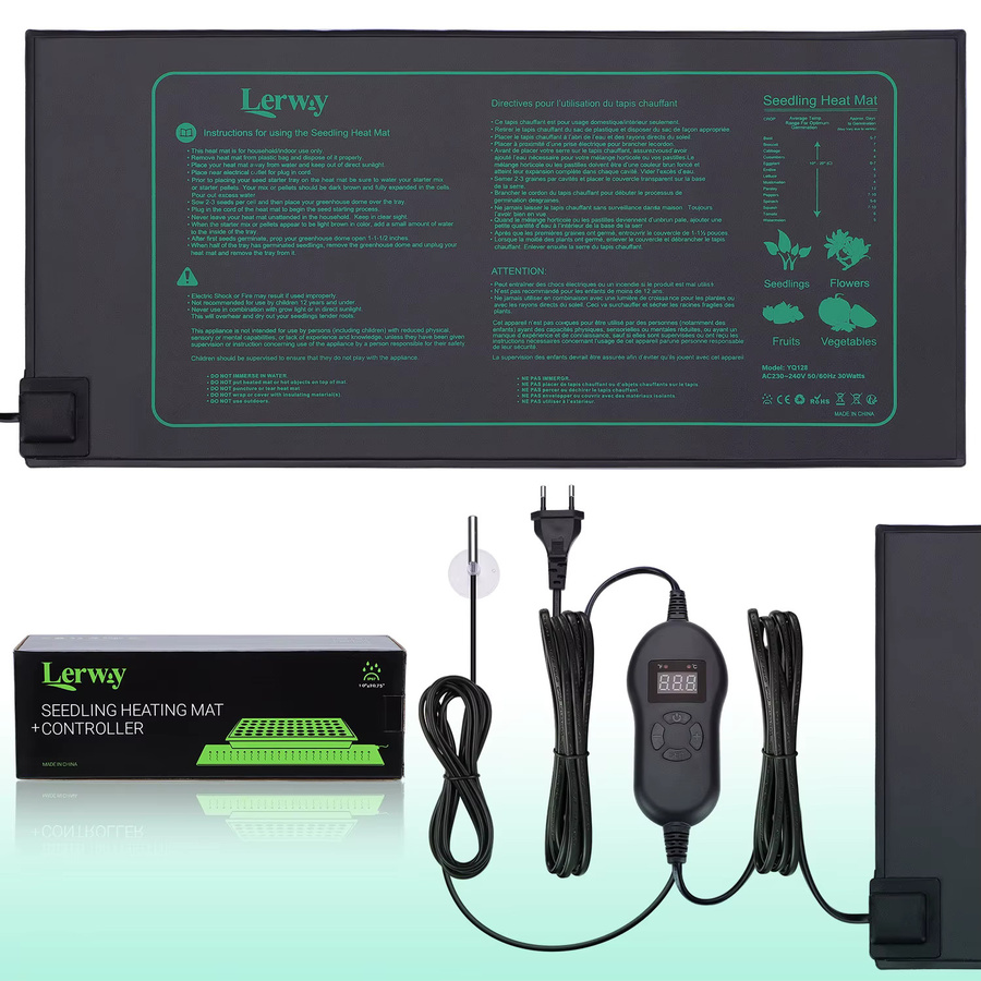 Lerway 30 W Pflanzenwachstums-Heizmatte mit Temperaturregler, IP67 wasserdichtes Heizkissen für Sämlinge und Aquarien - Bild 2