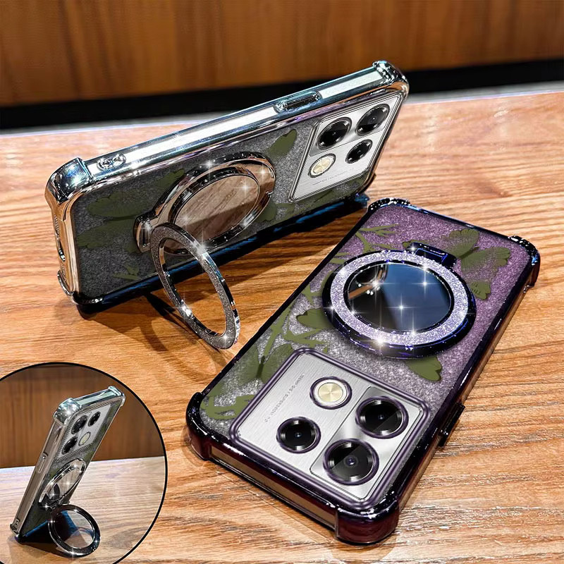 Handyhülle mit grünem Schmetterlings-Design und Lanyard für Infinix Note 40 Pro, Note 50 Pro, Note 30 und Hot 60 Pro - Bild 2