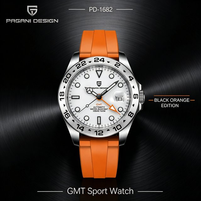 PAGANI DESIGN Armbanduhr GMT, Automatik, Edelstahl, Saphirglas, Herren - Bild 1