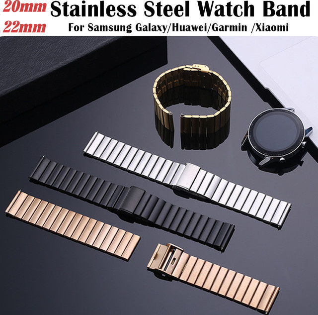 Uhrenarmband Edelstahl, Silber, 20 mm, 22 mm, Unisex - Bild 1