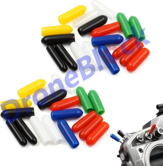 Elechawk 36-teiliges Set bunte Gummi-Anti-Rutsch-Kappen für RC-Senderschalter, passend für Jumper T16 T18 FrSky X9D QX7 Flysky Spektrum DX8e - Bild 1