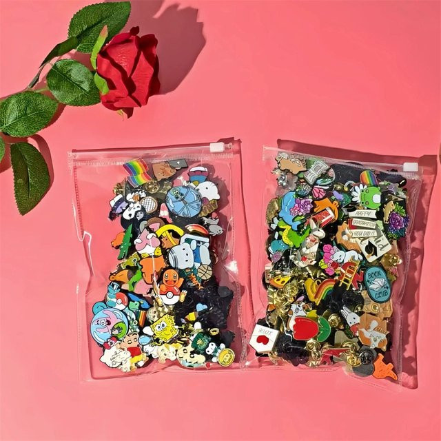 Potdemiel Emaille-Anstecknadeln Set mit verschiedenen Motiven wie Pflanzen, Tieren und Früchten in Multicolour für Rucksack, Kleidung und Hüte - Bild 1