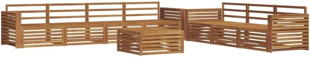vidaXL Outdoor-Sofagarnitur 8-teilig aus Akazienholz in Braun mit Tisch und Mittelsofas - Bild 1