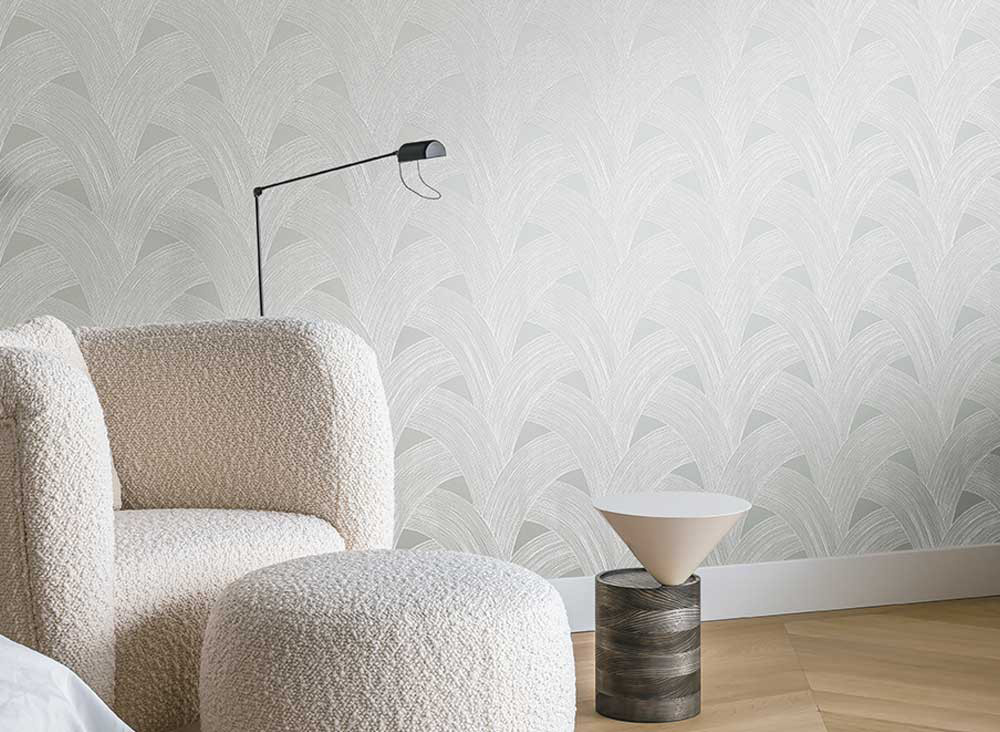 Jannelli & Volpi Tapete Fontaine 7022 in Grau mit geometrischem Art Deco und abstraktem Design aus Vlies - Bild 1