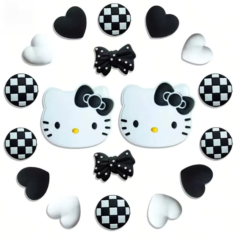 Mesuca Charms, Hello Kitty, PVC, Bunt, Schachbrettmuster, Schleife & Herz - Bild 2